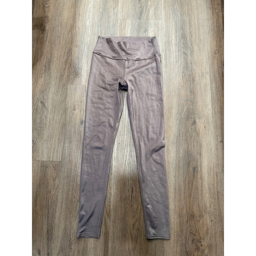 Alo Yoga High-Waist Airbrush Leggings Metallic Mauve Taupe Women's Size L